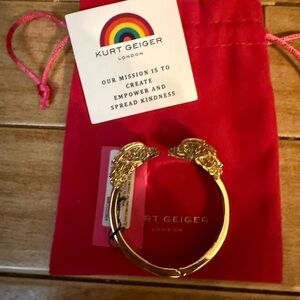 NWT Kurt Geiger Gold-Tone Bracelet Rainbow Rhinestones